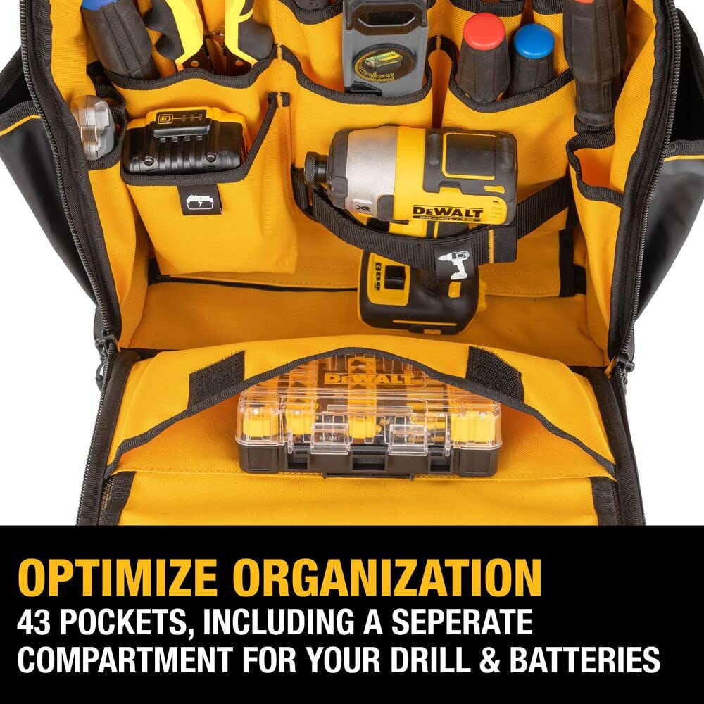 DEWALT DWST560102 backstrap enables hands-free transport on-site.
