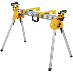DEWALT DWX724 stand with extended 40-inch beam supporting long material.