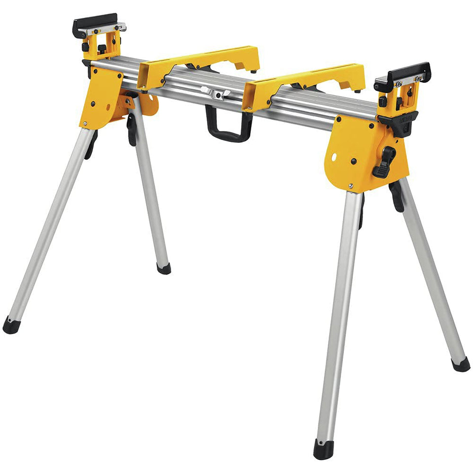 DEWALT DWX724 stand with extended 40-inch beam supporting long material.
