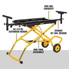 DWX726 wheels allow smooth movement across the jobsite.