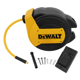 DEWALT DXCM024-0434 hose reel wall mount for quick access and tidy hoses.