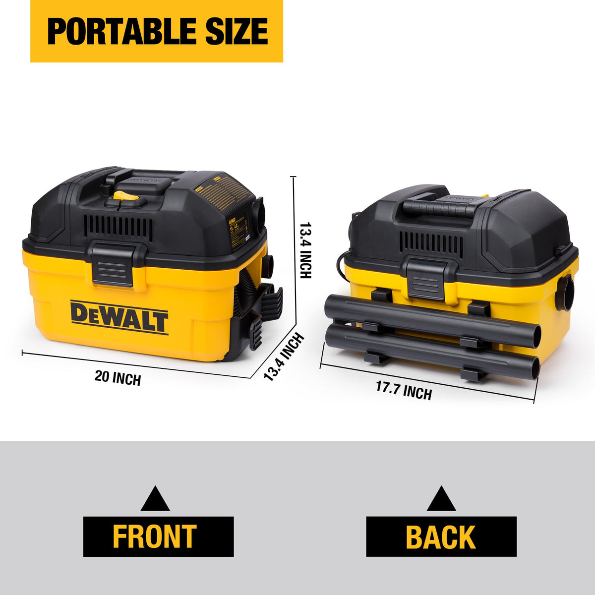 DEWALT DXV04T cartridge filter ready for fine-dust and wet pickup.