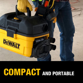 DEWALT DXV04T cord wrap storage keeps accessories organized.