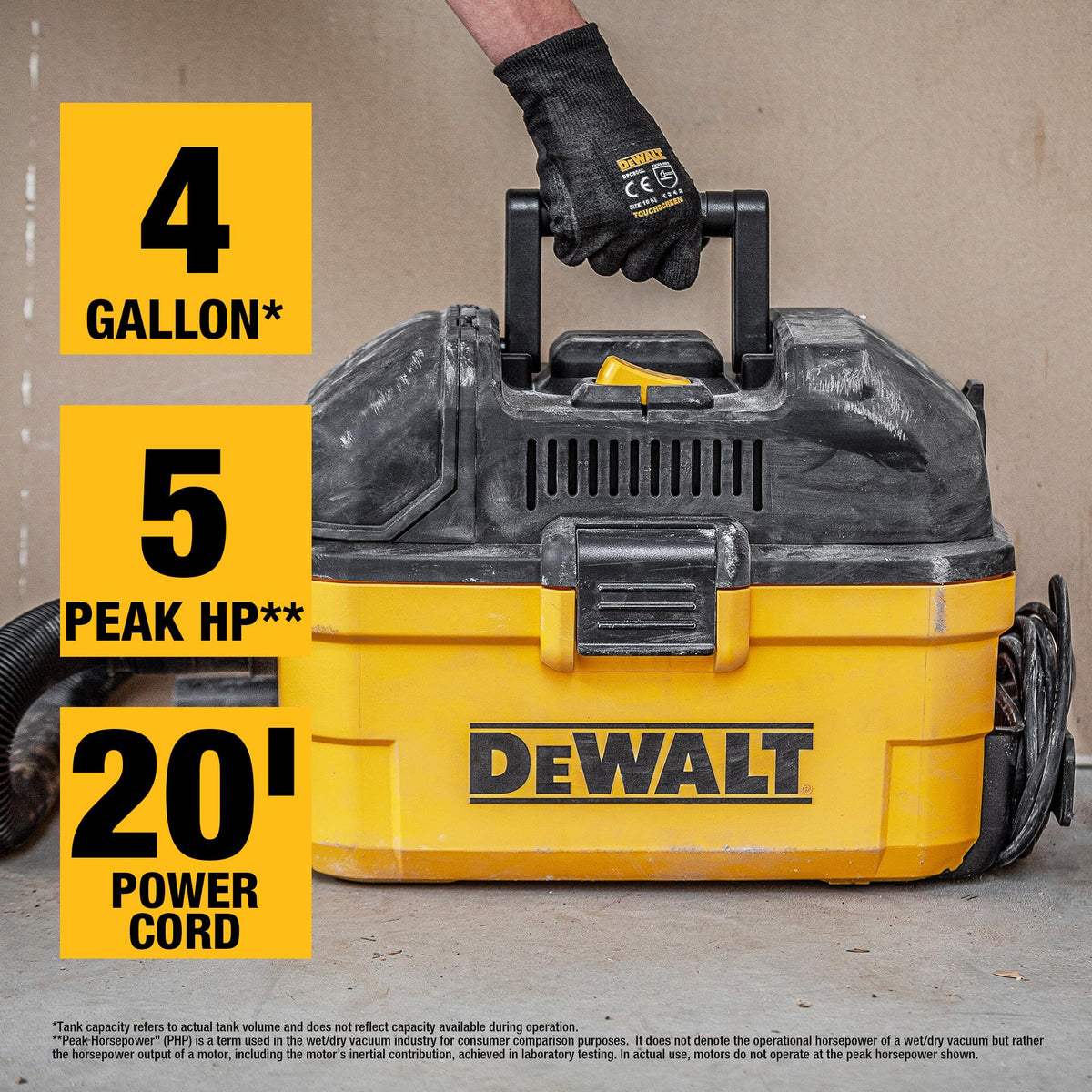 DEWALT DXV04T extension wands extend reach for tight areas.