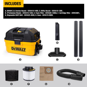 DEWALT DXV04T front controls provide easy access and quick operation.