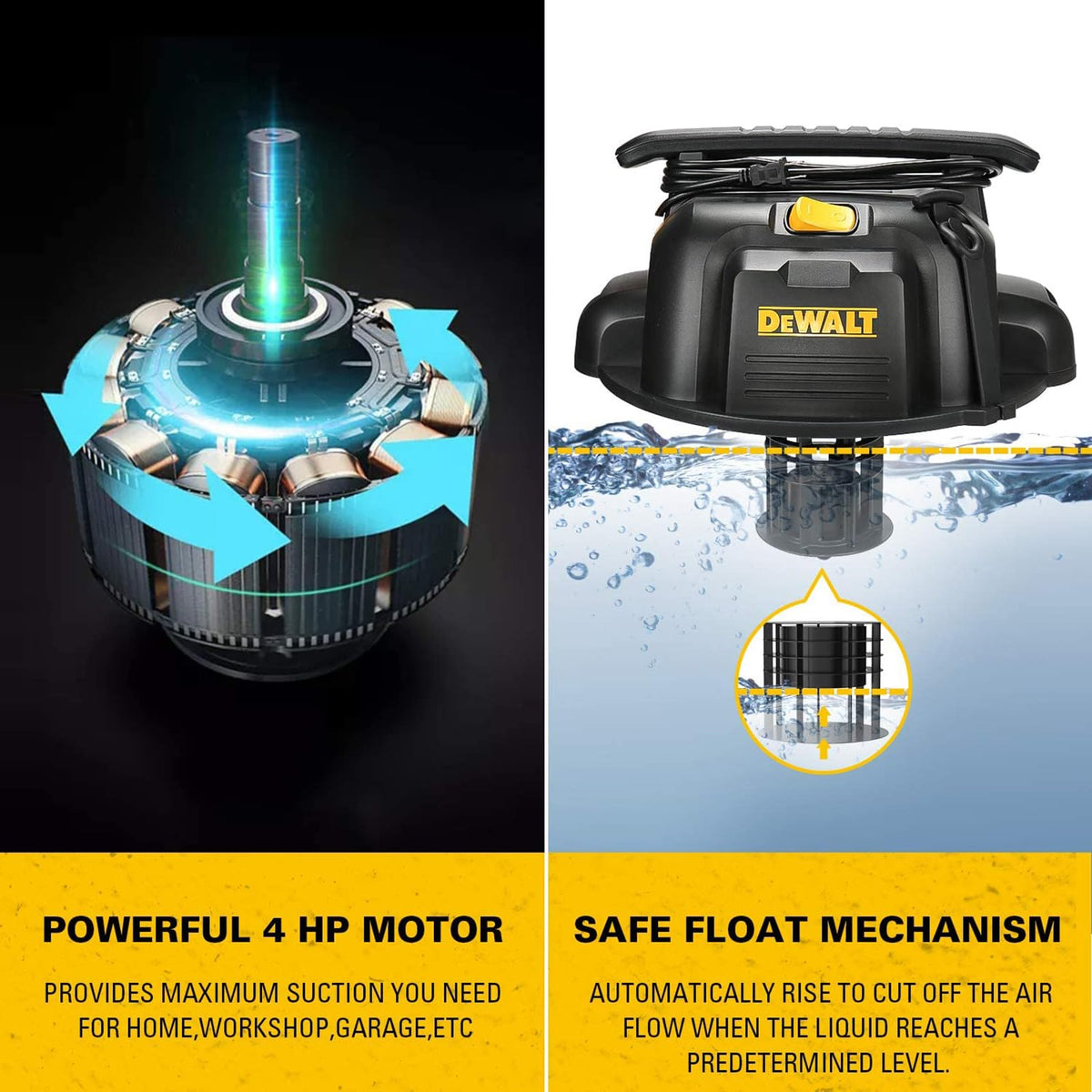 DEWALT DXV05P 17-foot cleaning range covers larger areas.