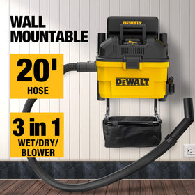 High power 5 peak HP motor handles tough debris and liquids.