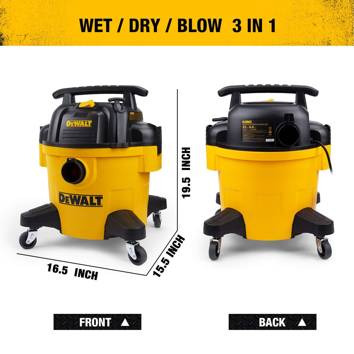 DEWALT DXV06PZ blower port in action for quick dust and debris dispersal.