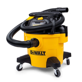 DEWALT DXV06PZ rubberized casters offer smooth movement in tight spaces.
