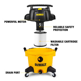 DEWALT DXV09PA 5 peak HP motor delivers strong suction.