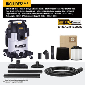 Built in accessory storage on the DEWALT vacuum for organized tools