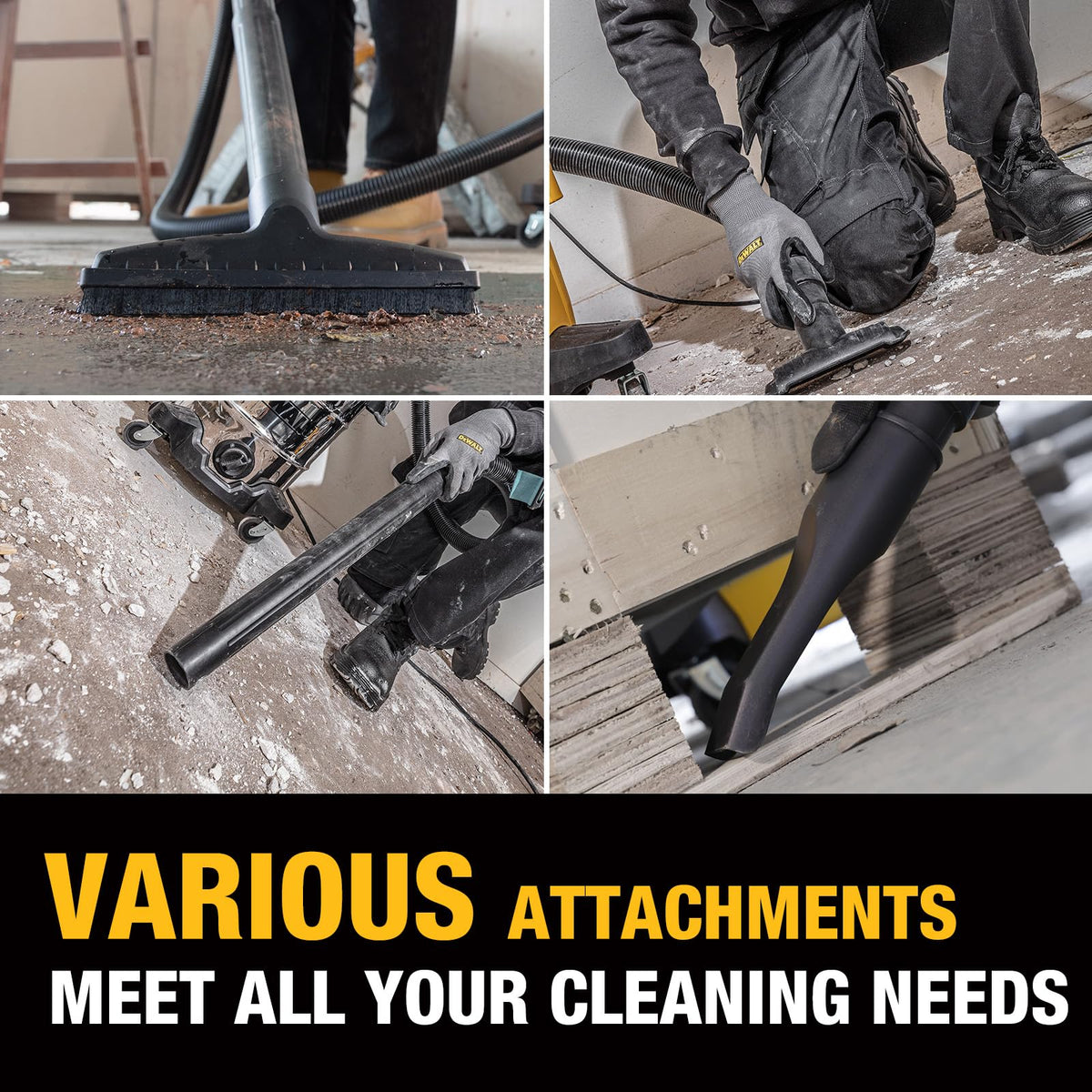 Large lid and drain port on the DEWALT vacuum for easy emptying