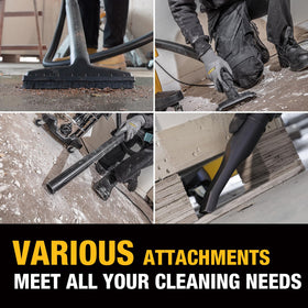 Large lid and drain port on the DEWALT vacuum for easy emptying