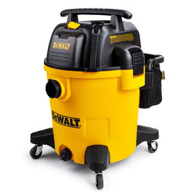 DEWALT DXV12P front view, rugged 12-gallon vac for heavy wet and dry cleanup