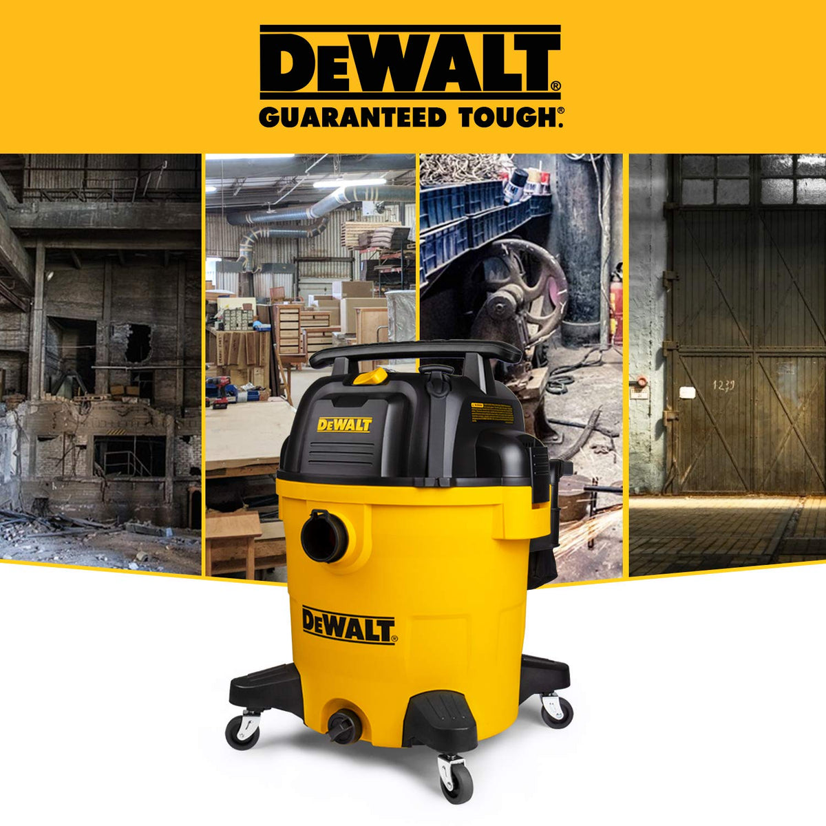 DEWALT DXV12P side with cord storage shows organized access and effortless work flow