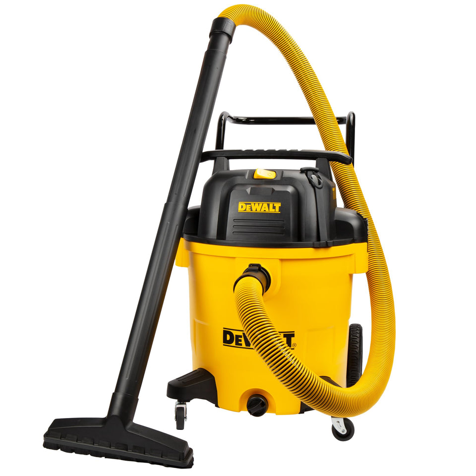 DEWALT DXV16PA 16-gallon tank demonstrates capacity for large messes and heavy-duty cleanup.