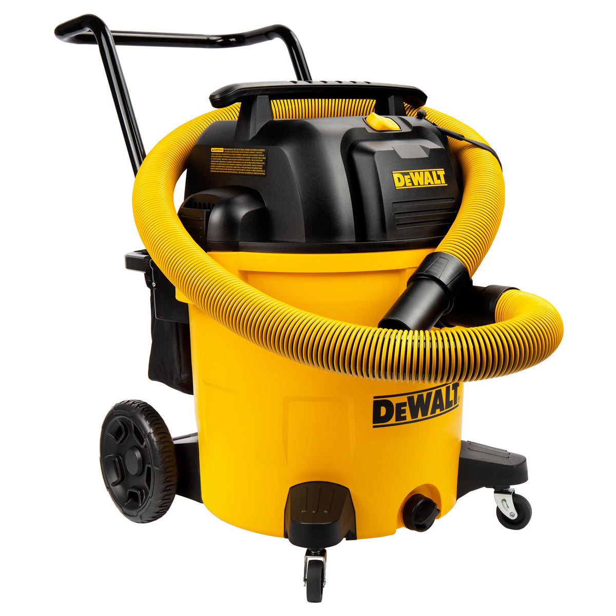 DEWALT DXV16PA 6.5 HP motor delivers strong airflow for dust and liquid cleanup.