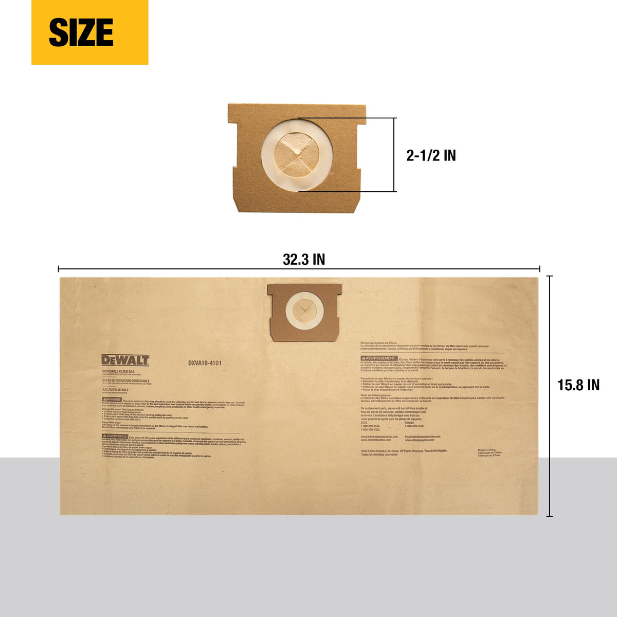 Compatible with DXV-series vacuums, DEWALT DXVA19-4101 seals filtration.