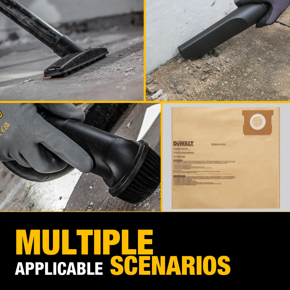 DEWALT DXVA19-4101 seals quickly for mess-free disposal after use.