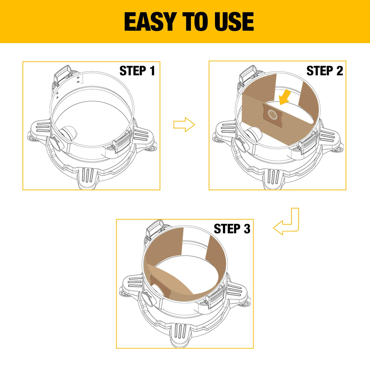DEWALT DXVA19-4101 bag size 32.3 by 15.8 inches for proper fit.