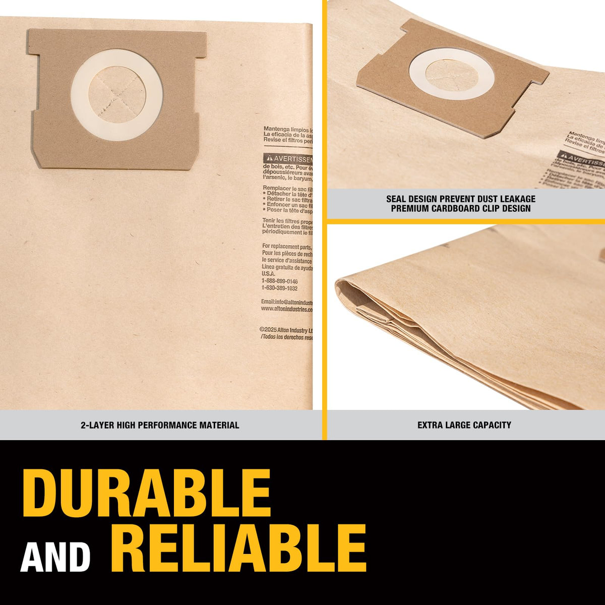 Fits 2.5-inch nozzle on DEWALT 5-8 gallon vacuums for a secure connection.