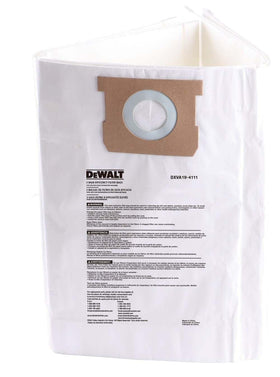 DEWALT DXVA19-4111 easy-install dust bags enable quick, tool-free replacement