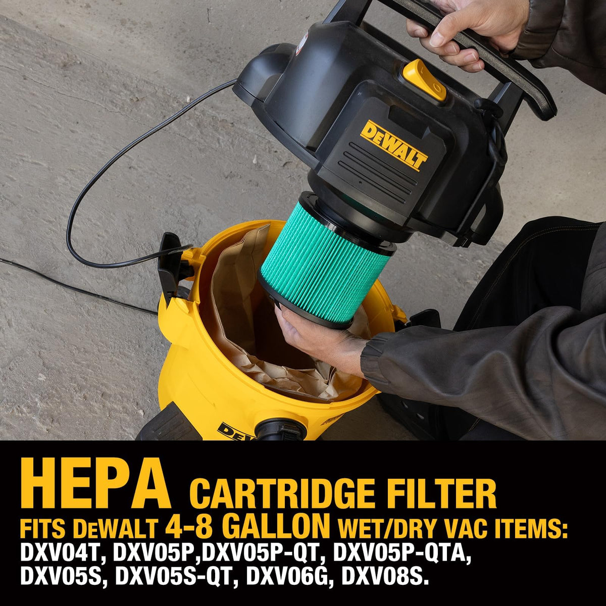 Easy install of the DXVC4003 filter into a DeWALT vacuums system