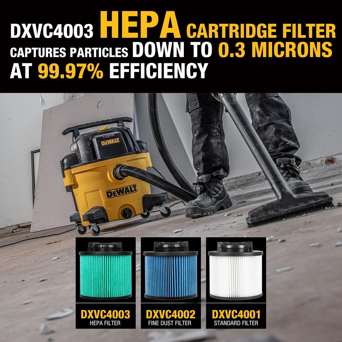 DXVC4003 compatibility with multiple DeWALT vacuums for a secure fit