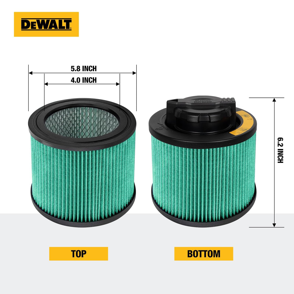 Pleated design of the DXVC4003 filter highlights increased filtration area