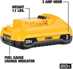 DEWALT extended runtime 3.0Ah battery supports longer tool use