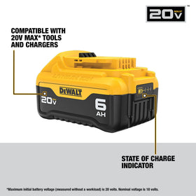 DEWALT fast-charging capability powers a battery in about one hour.