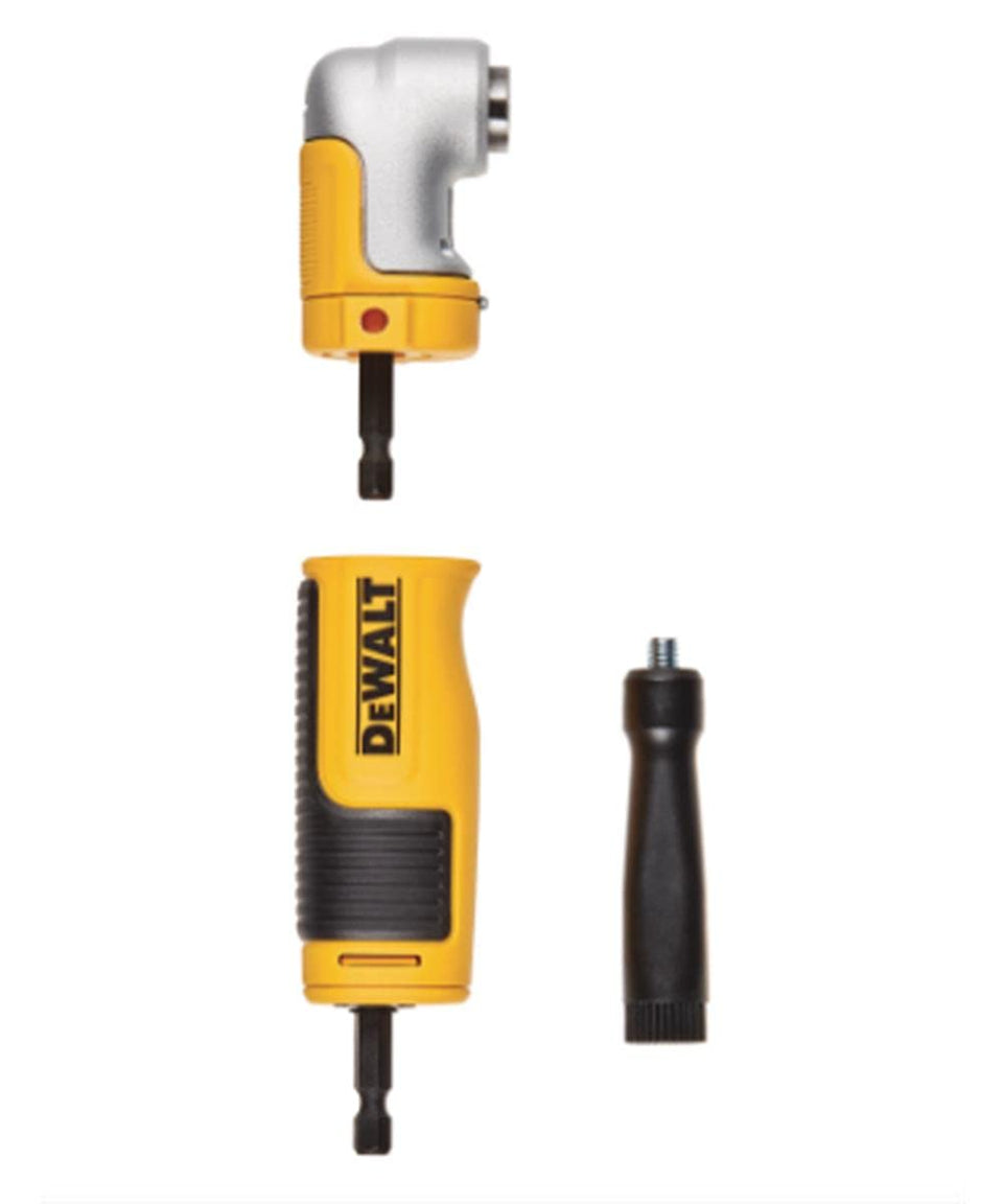 DEWALT FLEXTORQ compact right-angle adapter enhances access in tight spaces.