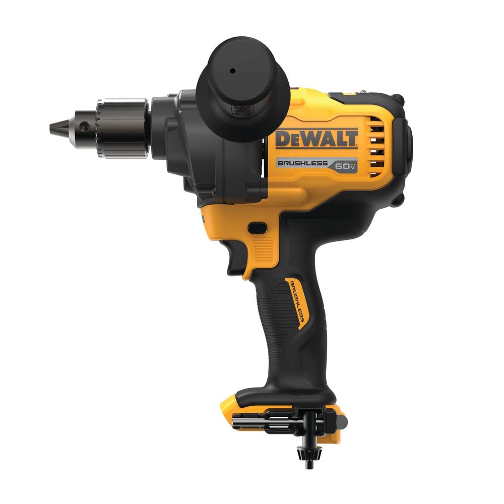 DEWALT DCD130B e-clutch indicator illuminated for safe operation.