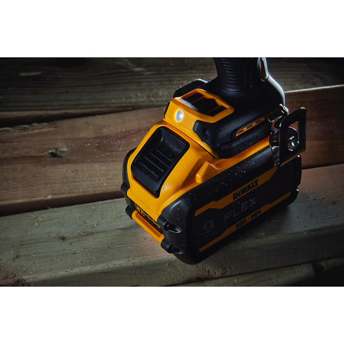 DEWALT FLEXVOLT chuck close-up highlighting secure bit grip for tough tasks