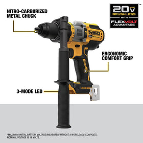 DEWALT drill in use on a busy worksite with ergonomic grip