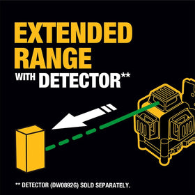 DEWALT full-time pulse mode maintains brightness when using a detector.
