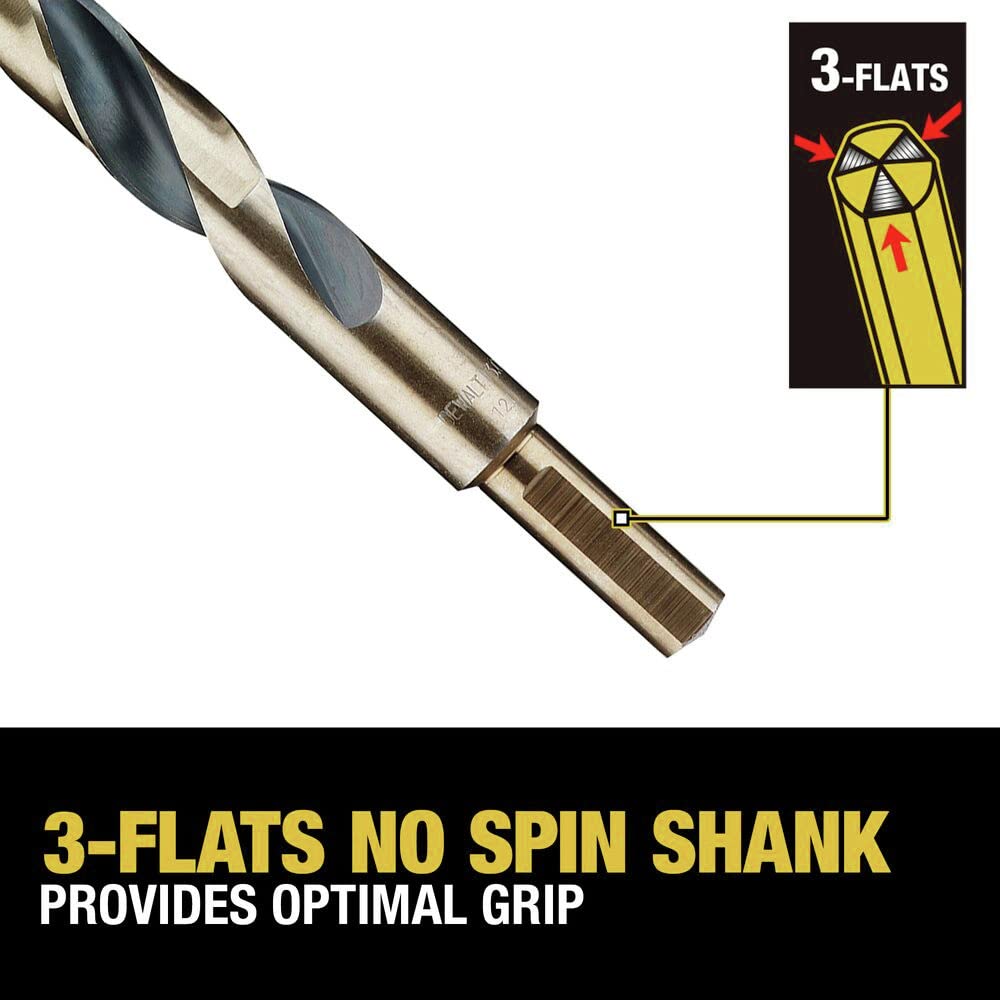 DEWALT general-purpose drilling across metal, wood, and plastic.