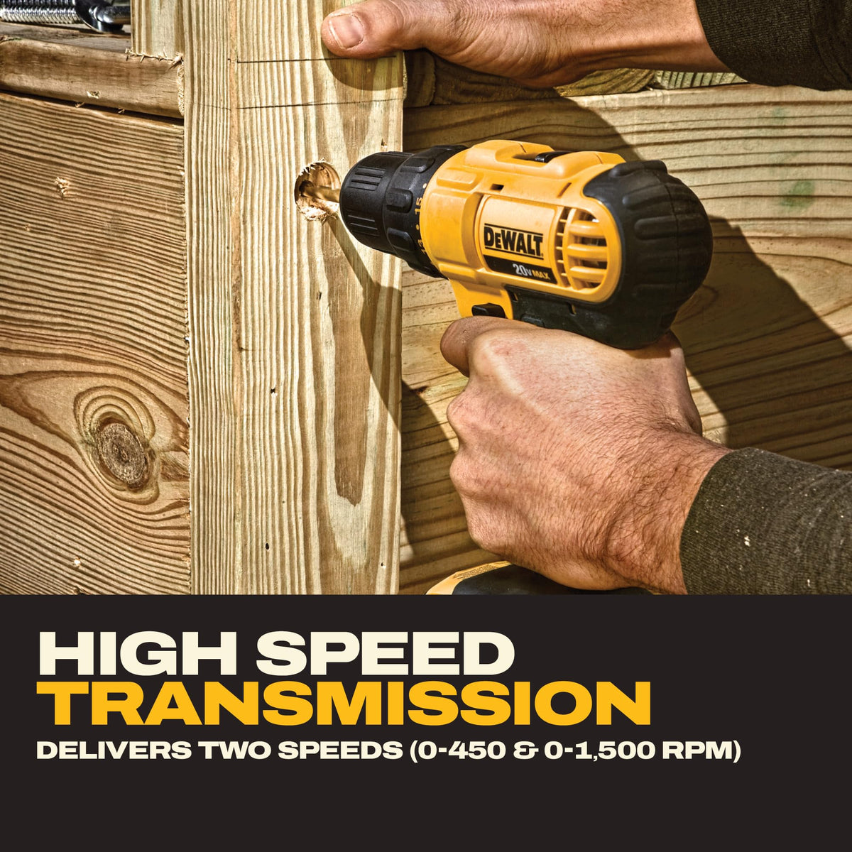 DEWALT lightweight tool designed for overhead work and precise control.