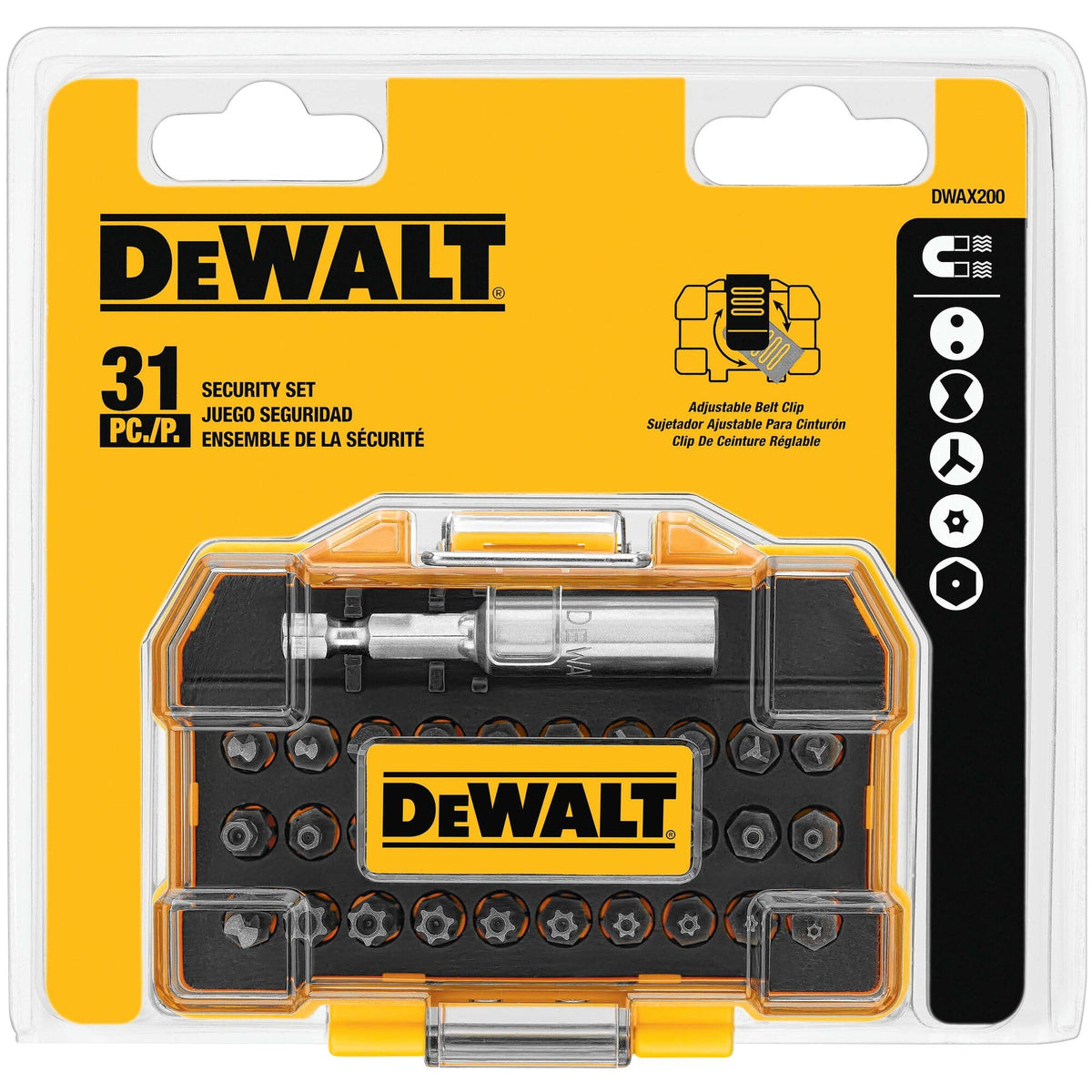 DEWALT hard case protecting bits during transport.