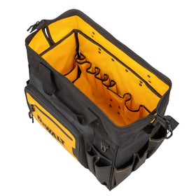 DEWALT hi-vis yellow interior makes tools easier to spot in dim areas.