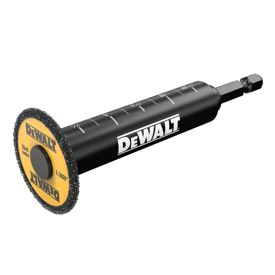 DEWALT Impact Connect Inside Pipe Cutter setup showing quick PVC pipe prep.