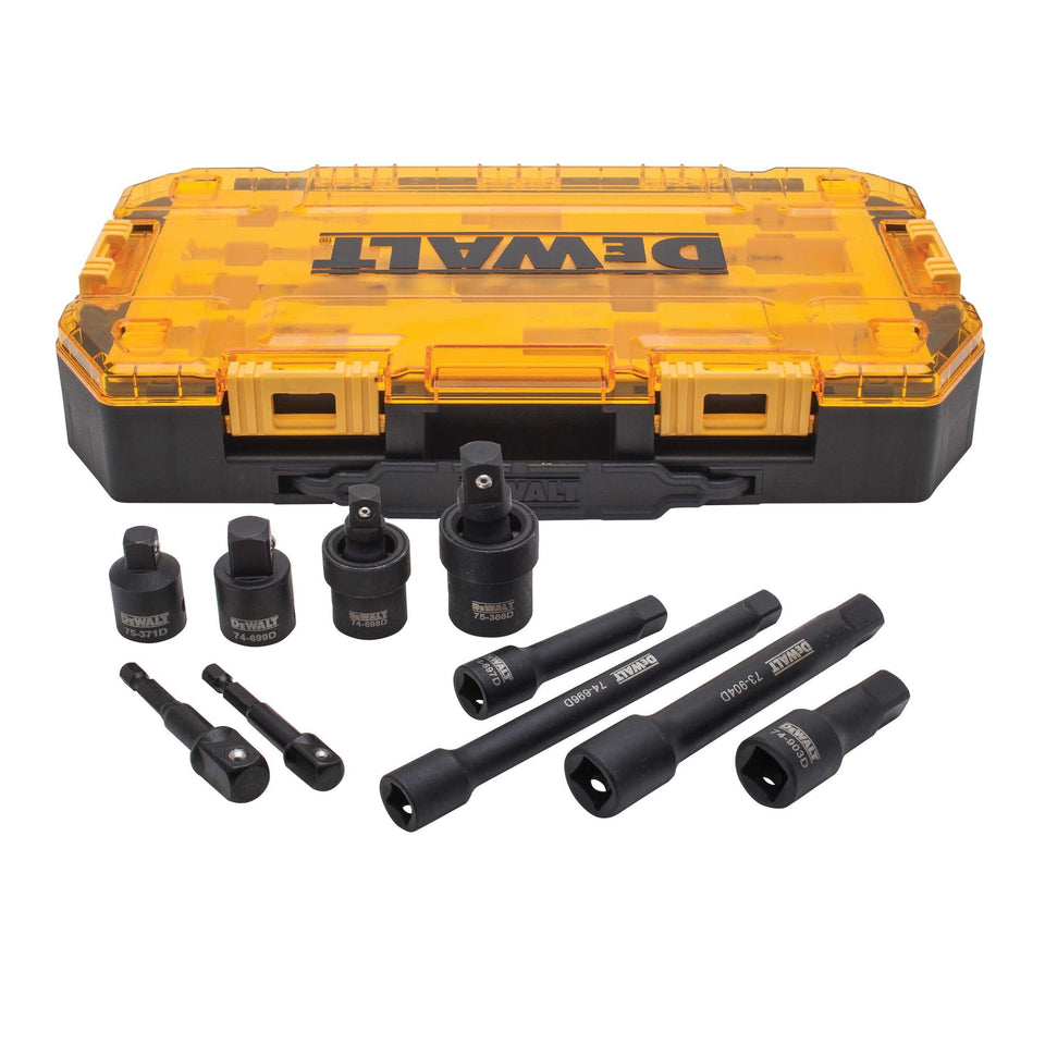 DEWALT impact sockets with metric 3/8 and 1/2 drive and laser markings for quick sizing