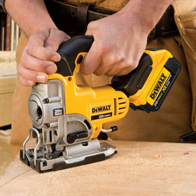 DEWALT jig saw accepts T-shank blades for secure professional results