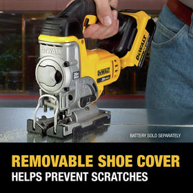 DEWALT 20V jig saw with variable speed up to 3,000 SPM for versatility