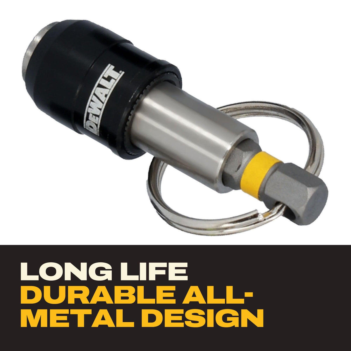 Locking design keeps bits in place during transport and use.