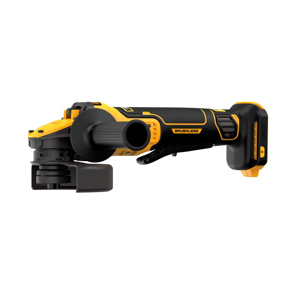 DEWALT Kickback Brake feature stops the wheel quickly for safer grinding
