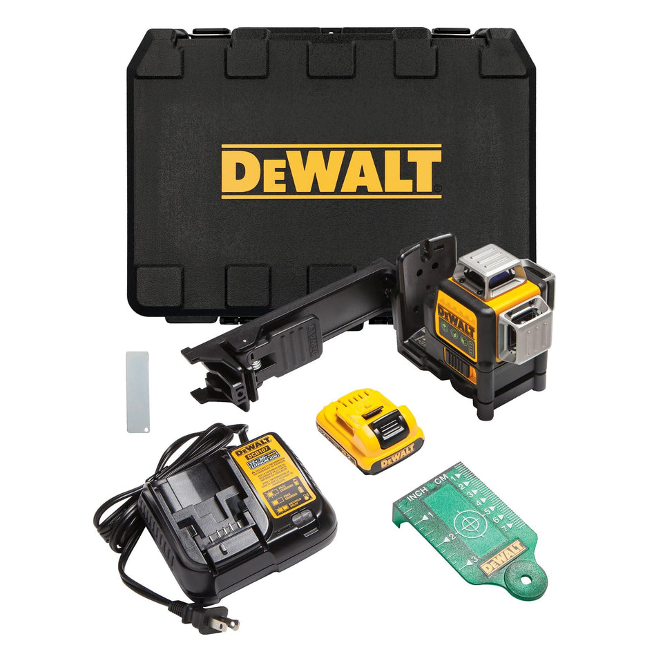 DEWALT 360 self-leveling laser level for quick, precise alignment around corners.