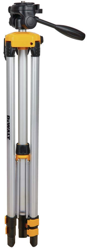 DEWALT tripod features non-skid feet for stable operation.