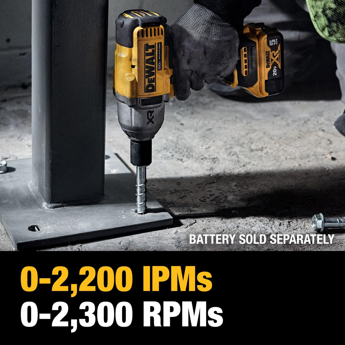 DEWALT LED work light on tool brightening dark workspace for accuracy