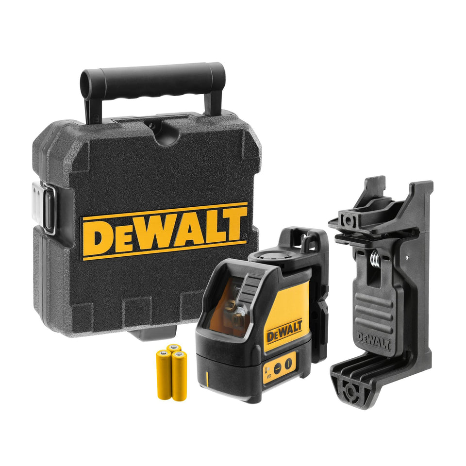 DEWALT line laser cross lines projected for quick level and plumb layouts